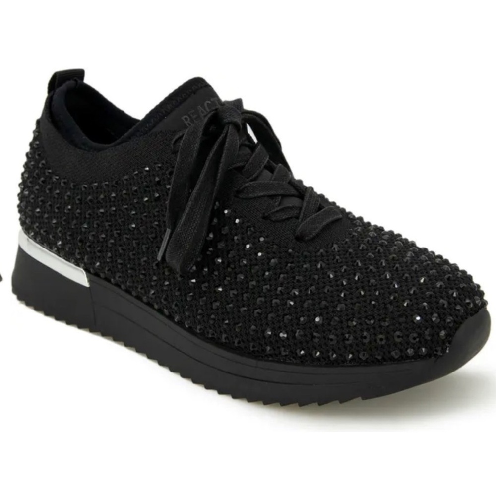 Kenneth Cole Black Rhinestone Sneakers 6.5